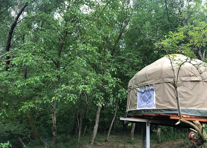 Romantic Treehouse Yurt In Nature Reserve With Jacuzzi Οργανωμένο κάμπινγκ *